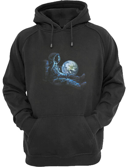 spaceman holding earth