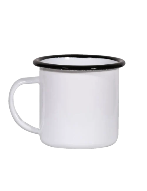 Κούπα εμαγιέ με μαύρο χείλος