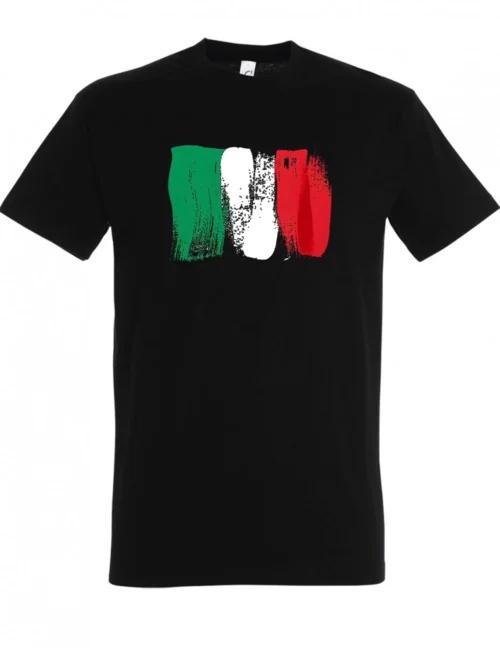 italian flag on black tshirt