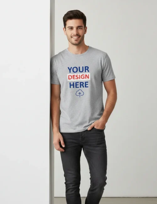 man wearing custom tshirt