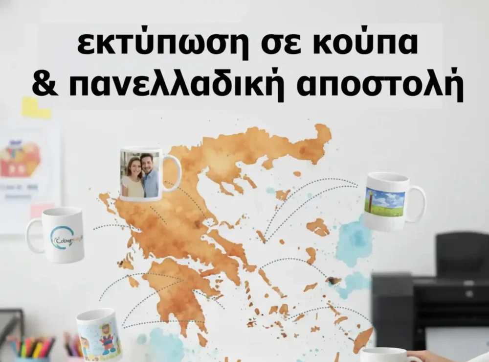 Εκτύπωση σε κούπα και αποστολή σε όλη την Ελλάδα από την Colourmagic